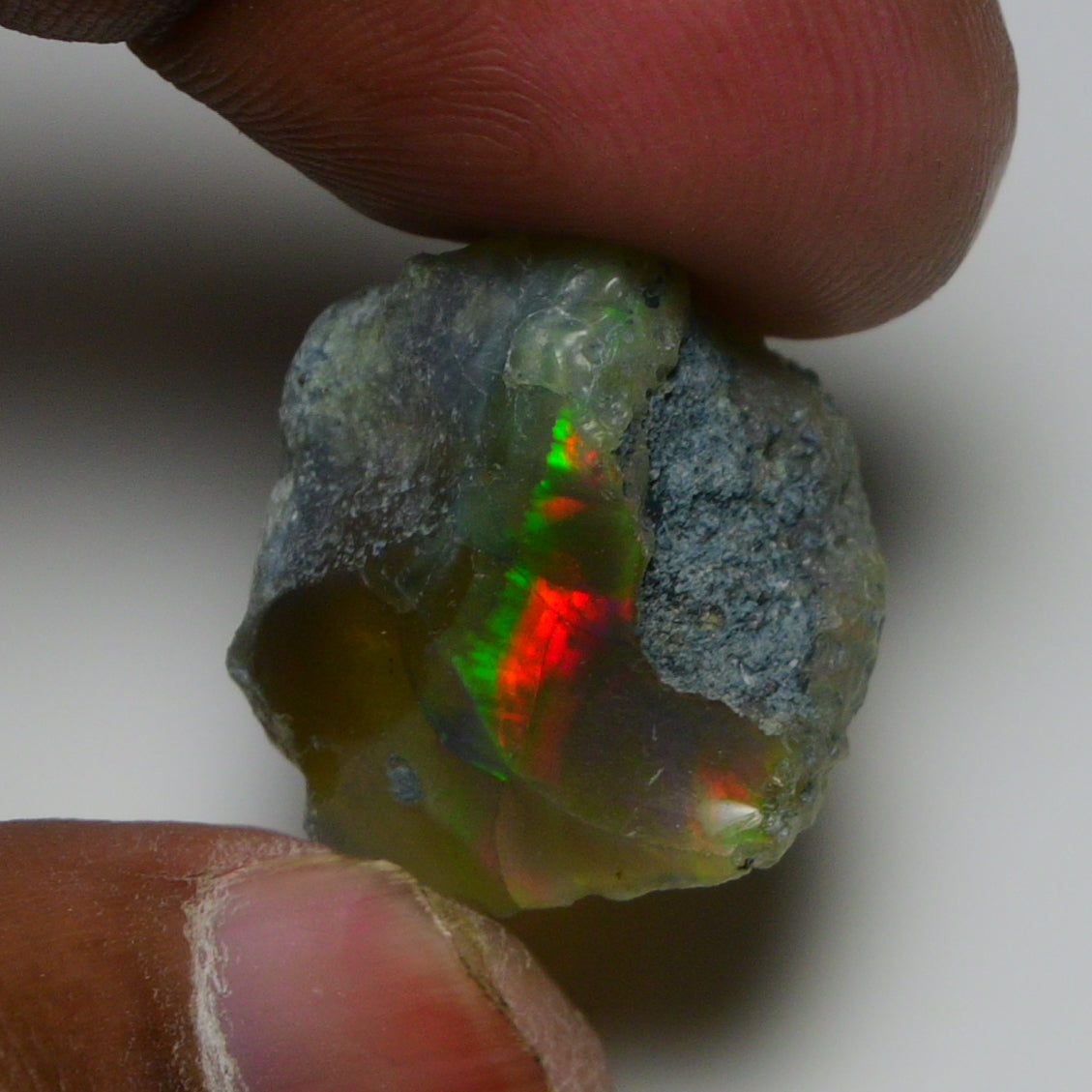 Black Opal 19.00 Carats | Natural Black Ethiopian Opal Rough - Ready for Cutting & Jewelry