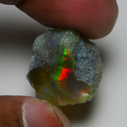 Black Opal 19.00 Carats | Natural Black Ethiopian Opal Rough - Ready for Cutting & Jewelry
