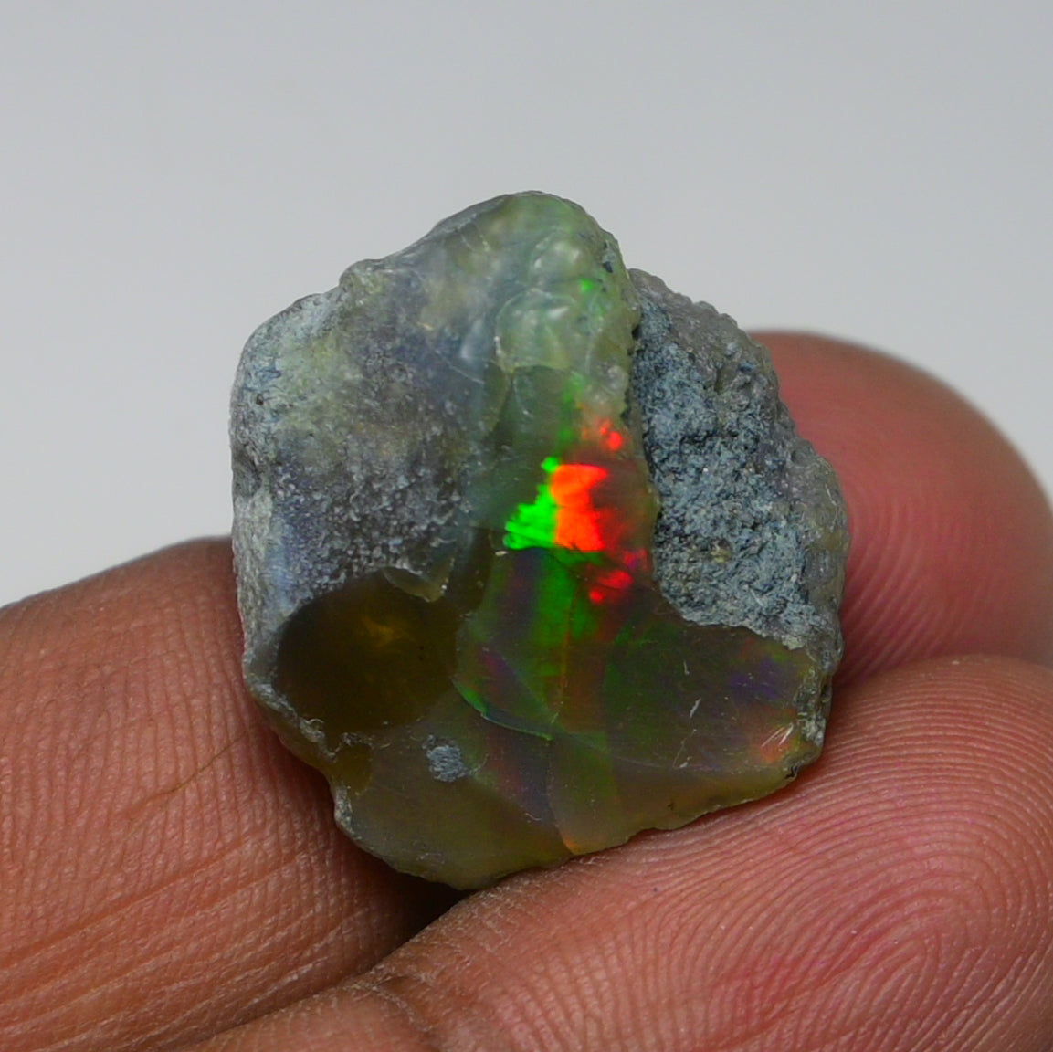 Black Opal 19.00 Carats | Natural Black Ethiopian Opal Rough - Ready for Cutting & Jewelry
