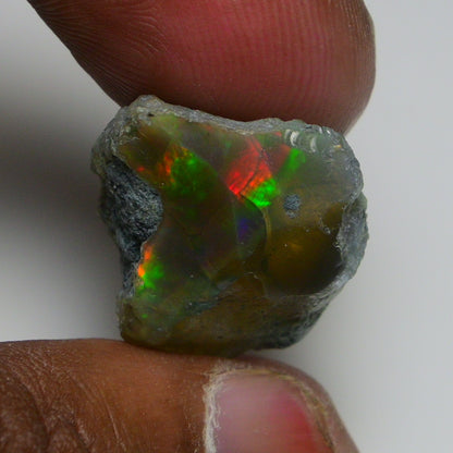 Black Opal 19.00 Carats | Natural Black Ethiopian Opal Rough - Ready for Cutting & Jewelry