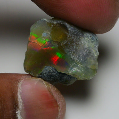 Black Opal 19.00 Carats | Natural Black Ethiopian Opal Rough - Ready for Cutting & Jewelry