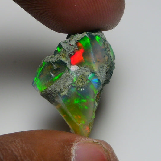 Black Opal 22.85 Carats | Natural Black Ethiopian Opal Rough - Ready for Cutting & Jewelry