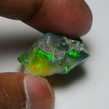 Black Opal 22.85 Carats | Natural Black Ethiopian Opal Rough - Ready for Cutting & Jewelry
