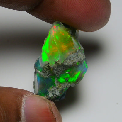 Black Opal 22.85 Carats | Natural Black Ethiopian Opal Rough - Ready for Cutting & Jewelry