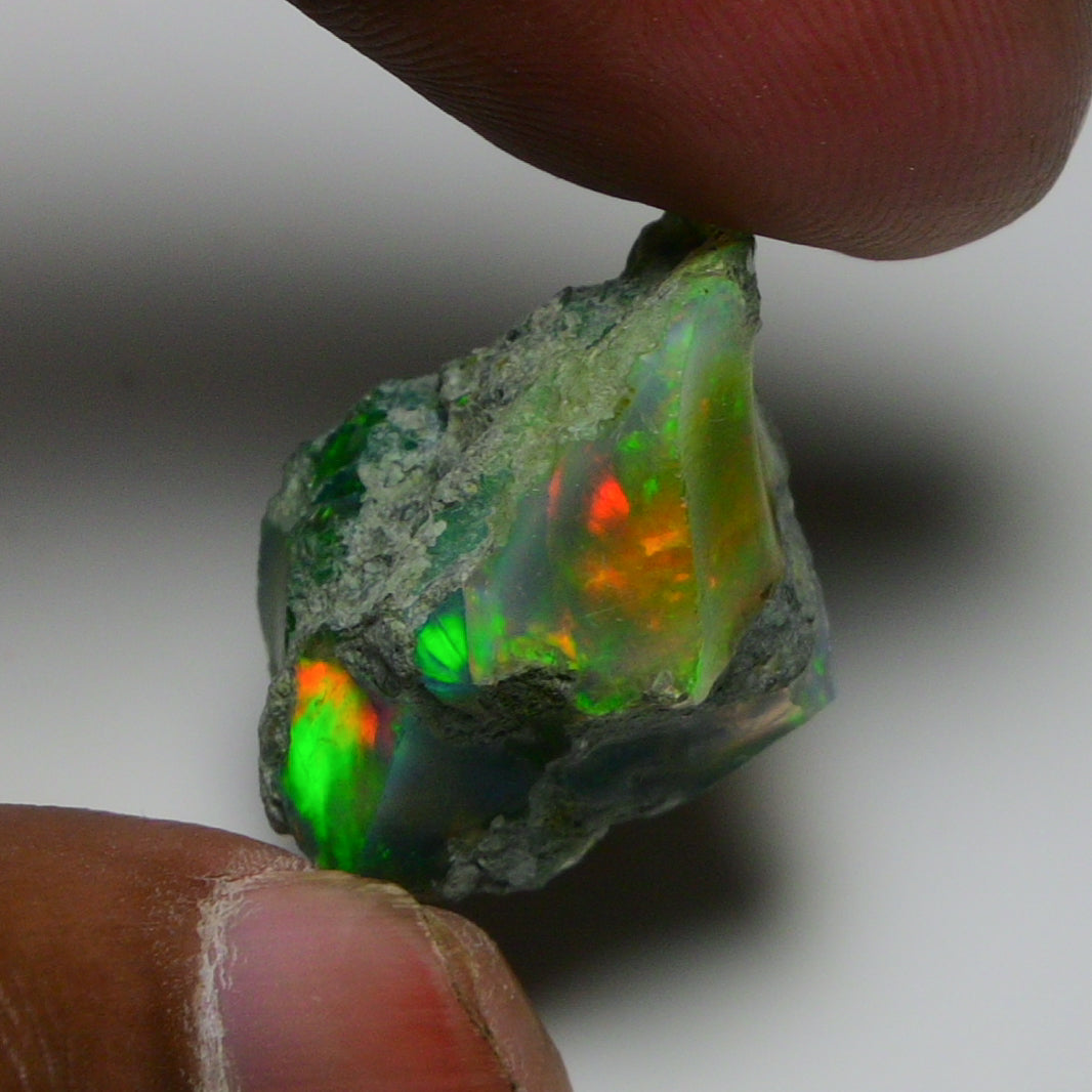 Black Opal 22.85 Carats | Natural Black Ethiopian Opal Rough - Ready for Cutting & Jewelry