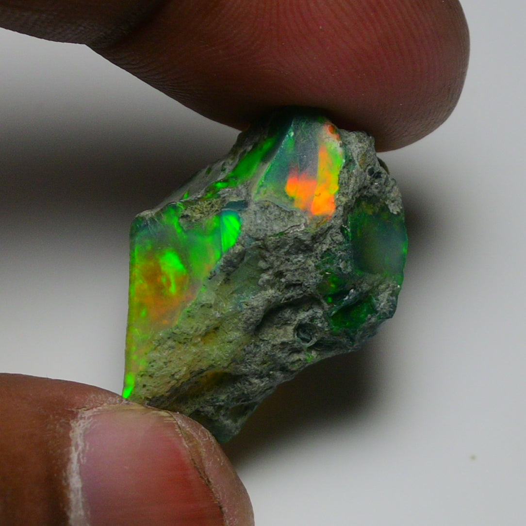 Black Opal 22.85 Carats | Natural Black Ethiopian Opal Rough - Ready for Cutting & Jewelry