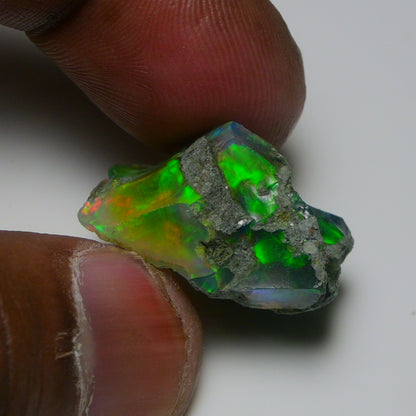 Black Opal 22.85 Carats | Natural Black Ethiopian Opal Rough - Ready for Cutting & Jewelry