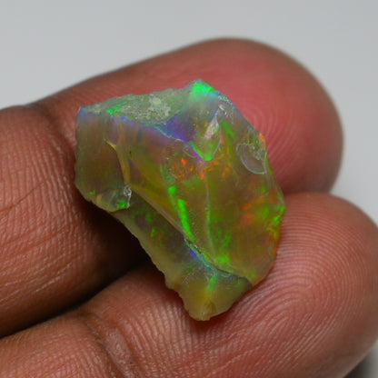 Black Opal 12.55 Carats | Natural Black Ethiopian Opal Rough - Ready for Cutting & Jewelry