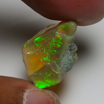 Black Opal 12.55 Carats | Natural Black Ethiopian Opal Rough - Ready for Cutting & Jewelry