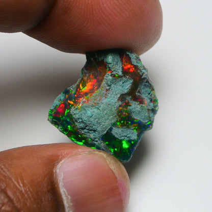 Black Opal 18.85 Carats | Natural Black Ethiopian Opal Rough - Ready for Cutting & Jewelry