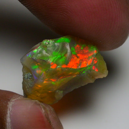 Black Opal 12.55 Carats | Natural Black Ethiopian Opal Rough - Ready for Cutting & Jewelry