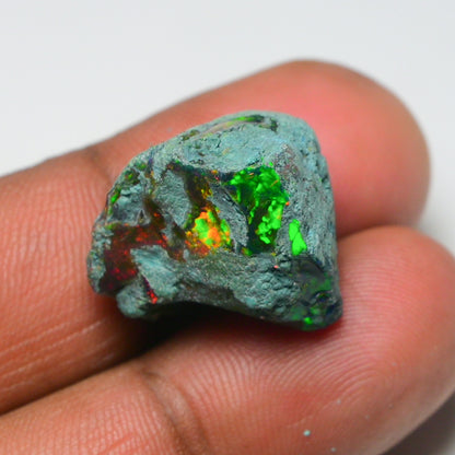 Black Opal 18.85 Carats | Natural Black Ethiopian Opal Rough - Ready for Cutting & Jewelry