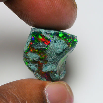 Black Opal 18.85 Carats | Natural Black Ethiopian Opal Rough - Ready for Cutting & Jewelry