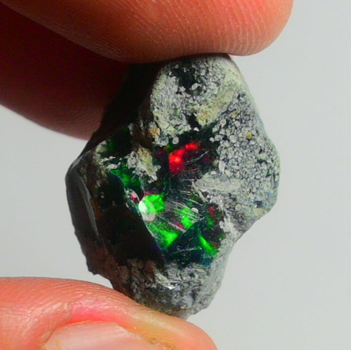Black Opal Weight: 24.35  Carats | Natural Black Ethiopian Opal Rough - Ready for Cutting & Jewelry
