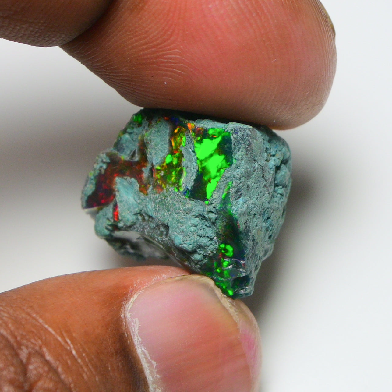 Black Opal 18.85 Carats | Natural Black Ethiopian Opal Rough - Ready for Cutting & Jewelry
