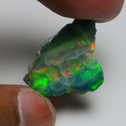 Black Opal 12.35 Carats | Natural Black Ethiopian Opal Rough - Ready for Cutting & Jewelry