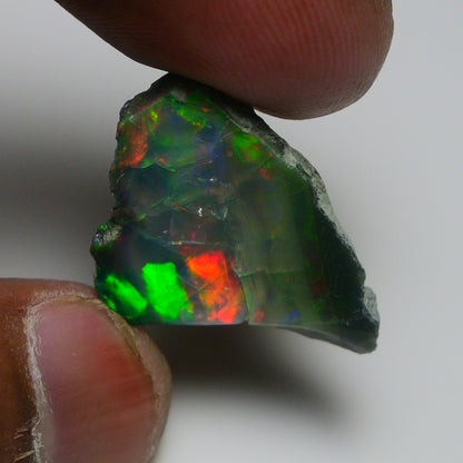Black Opal 12.35 Carats | Natural Black Ethiopian Opal Rough - Ready for Cutting & Jewelry