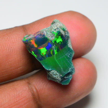 Black Opal 14.15 Carats | Natural Black Ethiopian Opal Rough - Ready for Cutting & Jewelry