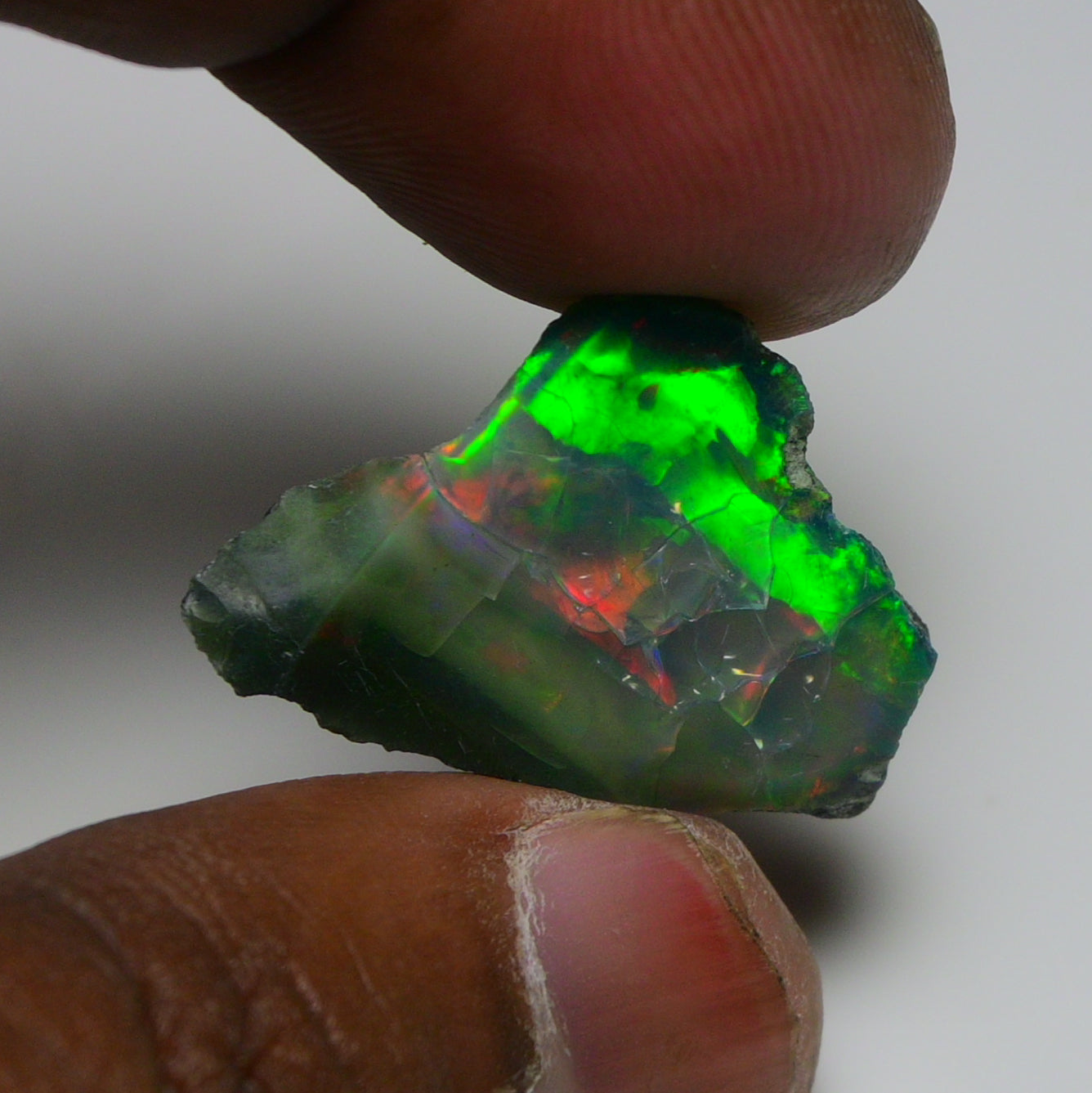 Black Opal 12.35 Carats | Natural Black Ethiopian Opal Rough - Ready for Cutting & Jewelry