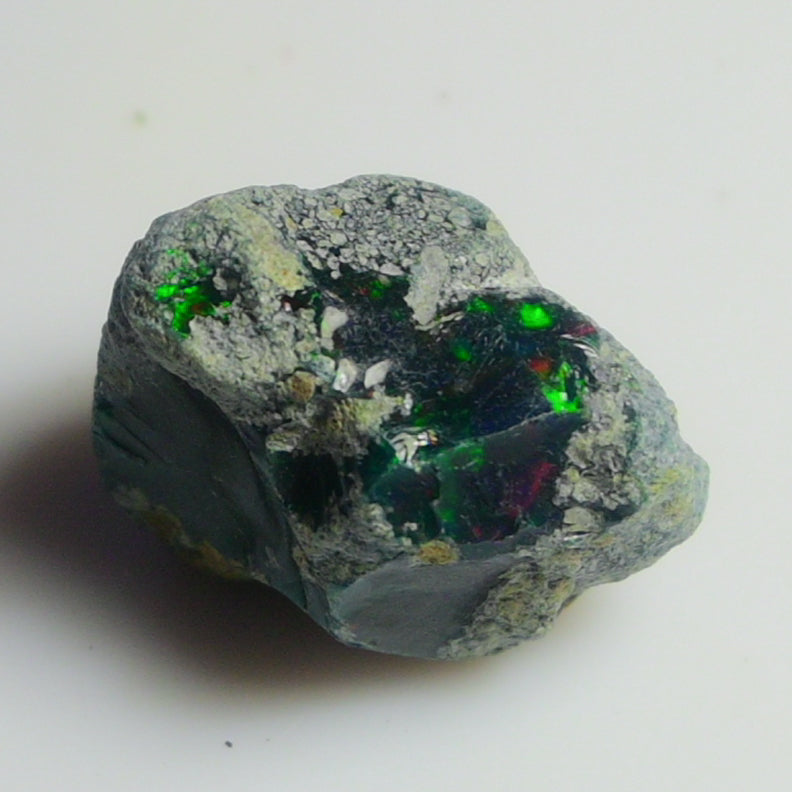 Black Opal Weight: 24.35  Carats | Natural Black Ethiopian Opal Rough - Ready for Cutting & Jewelry