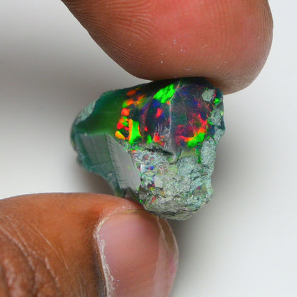 Black Opal 14.15 Carats | Natural Black Ethiopian Opal Rough - Ready for Cutting & Jewelry