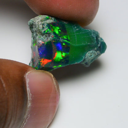 Black Opal 14.15 Carats | Natural Black Ethiopian Opal Rough - Ready for Cutting & Jewelry