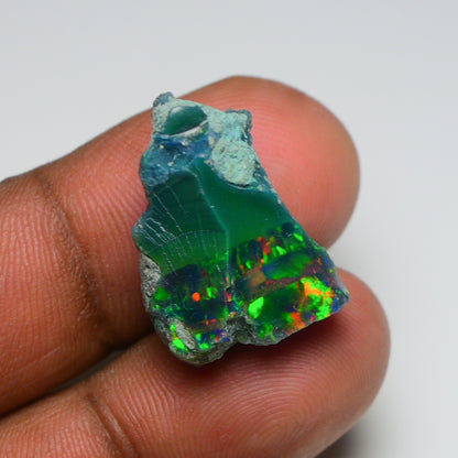 Black Opal 14.15 Carats | Natural Black Ethiopian Opal Rough - Ready for Cutting & Jewelry