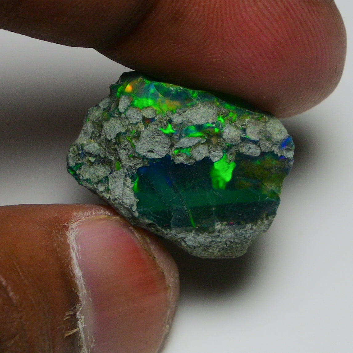 Black Opal 22.55 Carats | Natural Black Ethiopian Opal Rough - Ready for Cutting & Jewelry