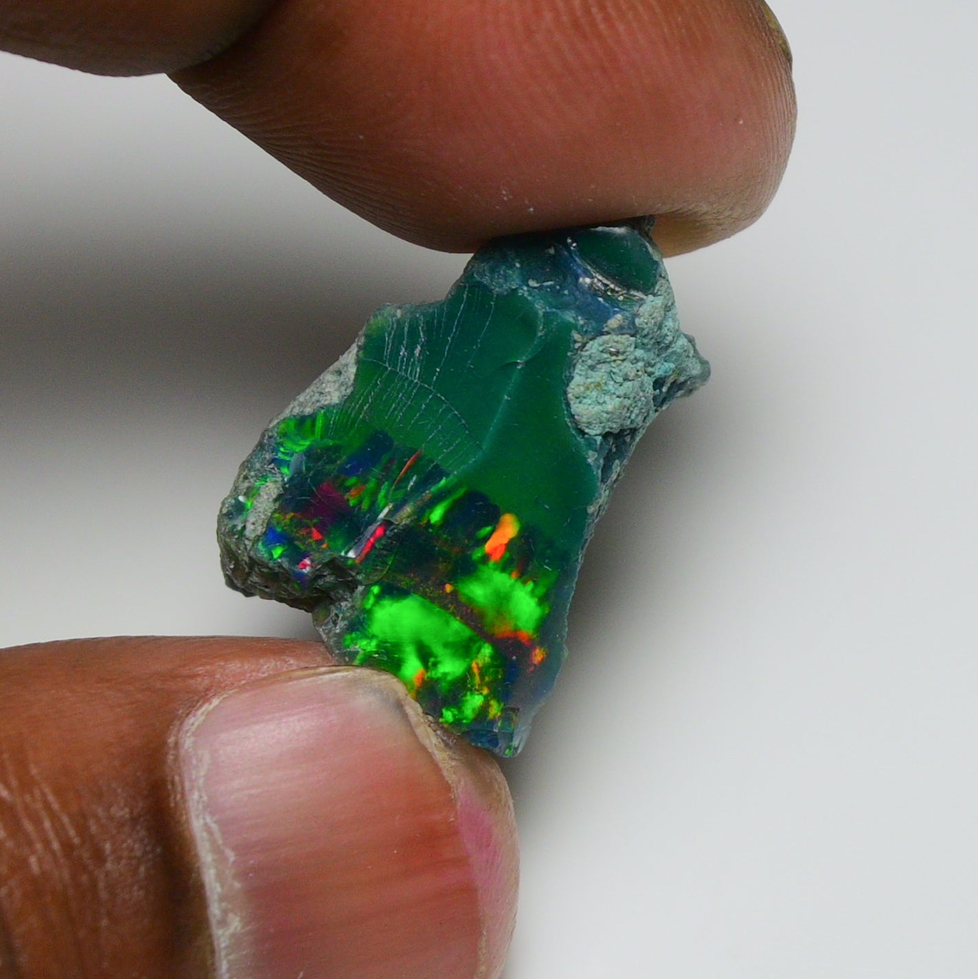 Black Opal 14.15 Carats | Natural Black Ethiopian Opal Rough - Ready for Cutting & Jewelry