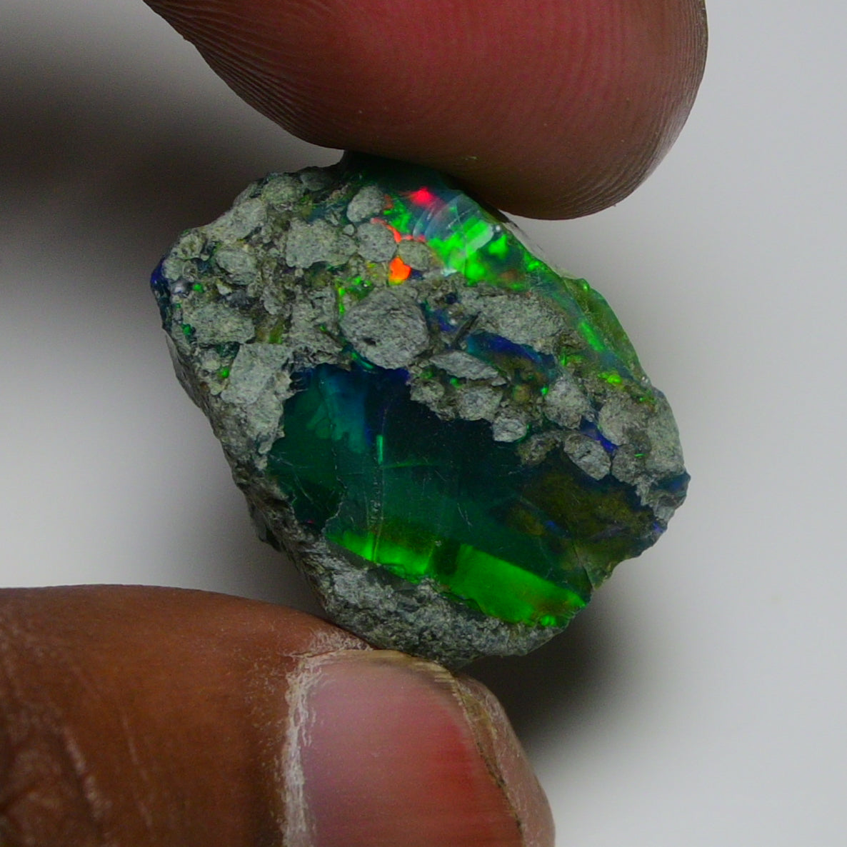 Black Opal 22.55 Carats | Natural Black Ethiopian Opal Rough - Ready for Cutting & Jewelry