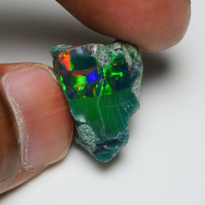 Black Opal 14.15 Carats | Natural Black Ethiopian Opal Rough - Ready for Cutting & Jewelry