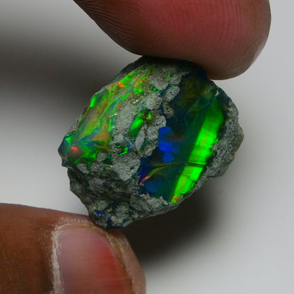 Black Opal 22.55 Carats | Natural Black Ethiopian Opal Rough - Ready for Cutting & Jewelry