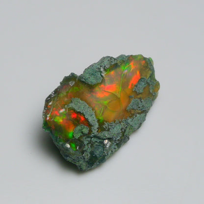 Black Opal 13.85 Carats | Natural Black Ethiopian Opal Rough - Ready for Cutting & Jewelry