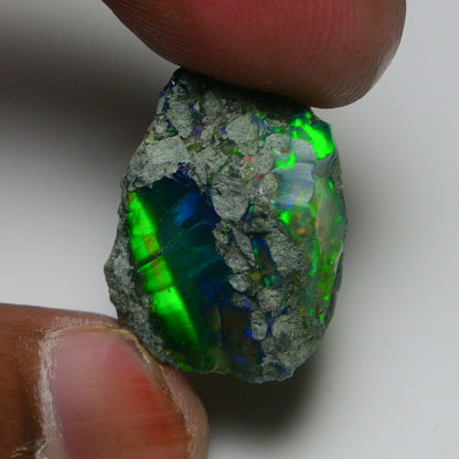 Black Opal 22.55 Carats | Natural Black Ethiopian Opal Rough - Ready for Cutting & Jewelry