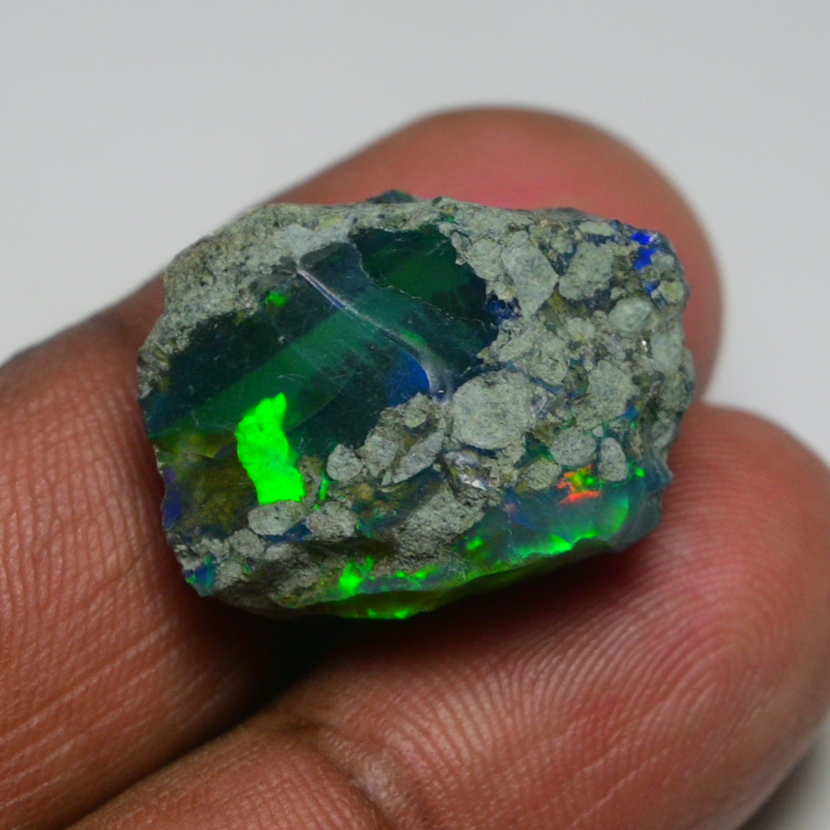 Black Opal 22.55 Carats | Natural Black Ethiopian Opal Rough - Ready for Cutting & Jewelry