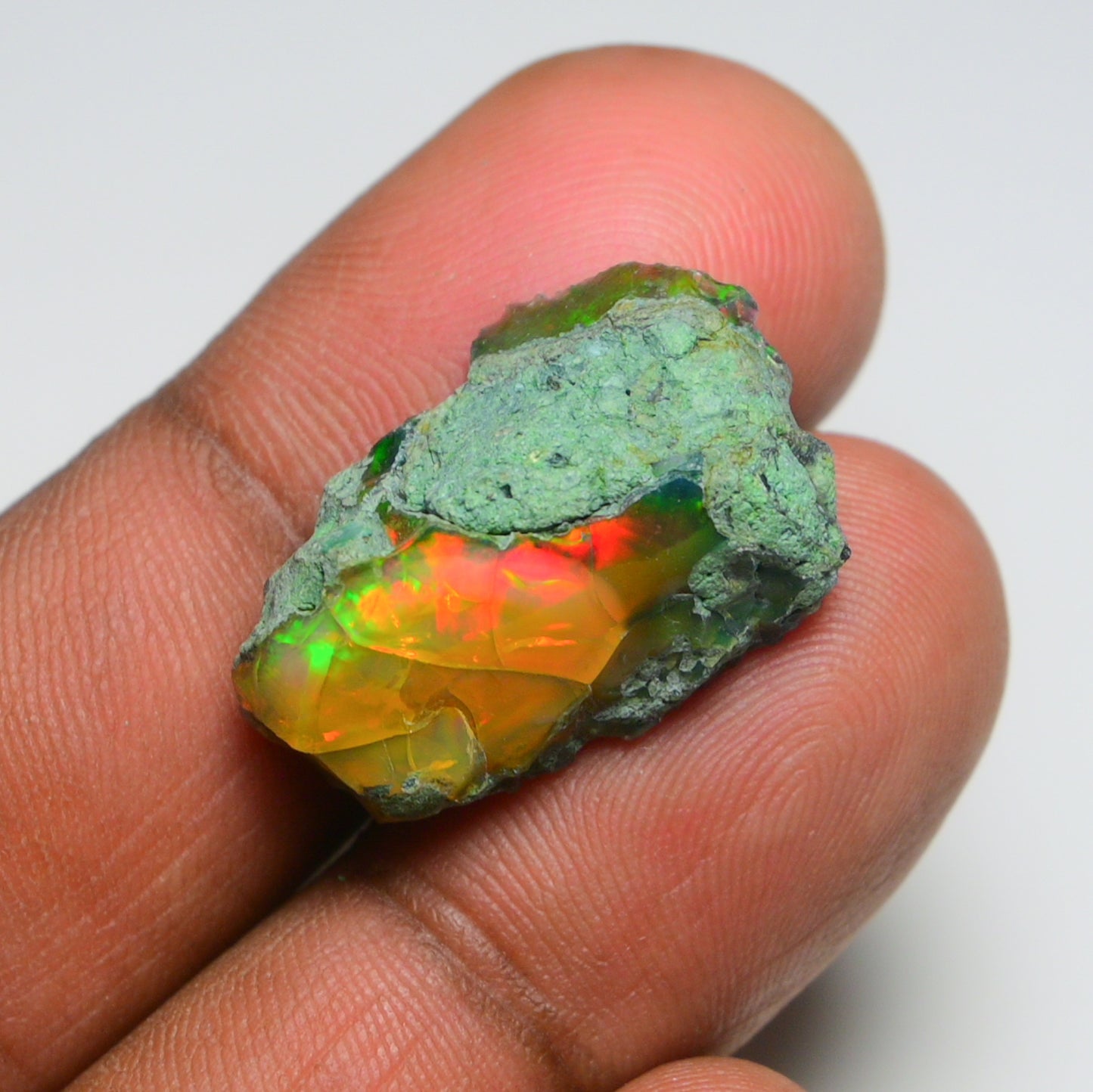 Black Opal 13.85 Carats | Natural Black Ethiopian Opal Rough - Ready for Cutting & Jewelry