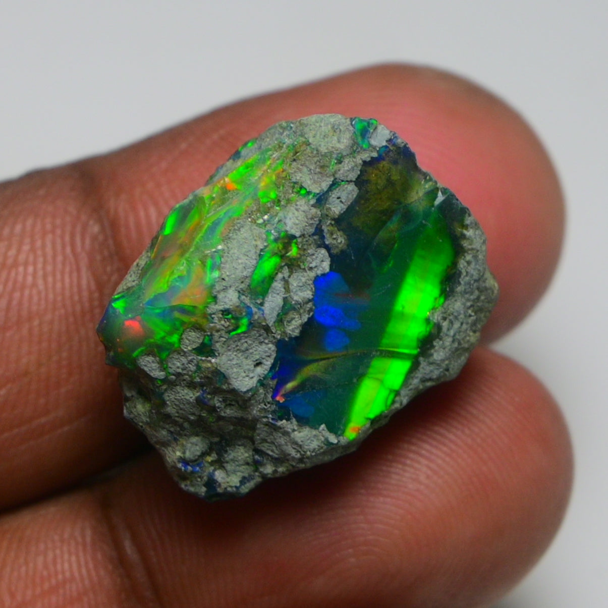 Black Opal 22.55 Carats | Natural Black Ethiopian Opal Rough - Ready for Cutting & Jewelry