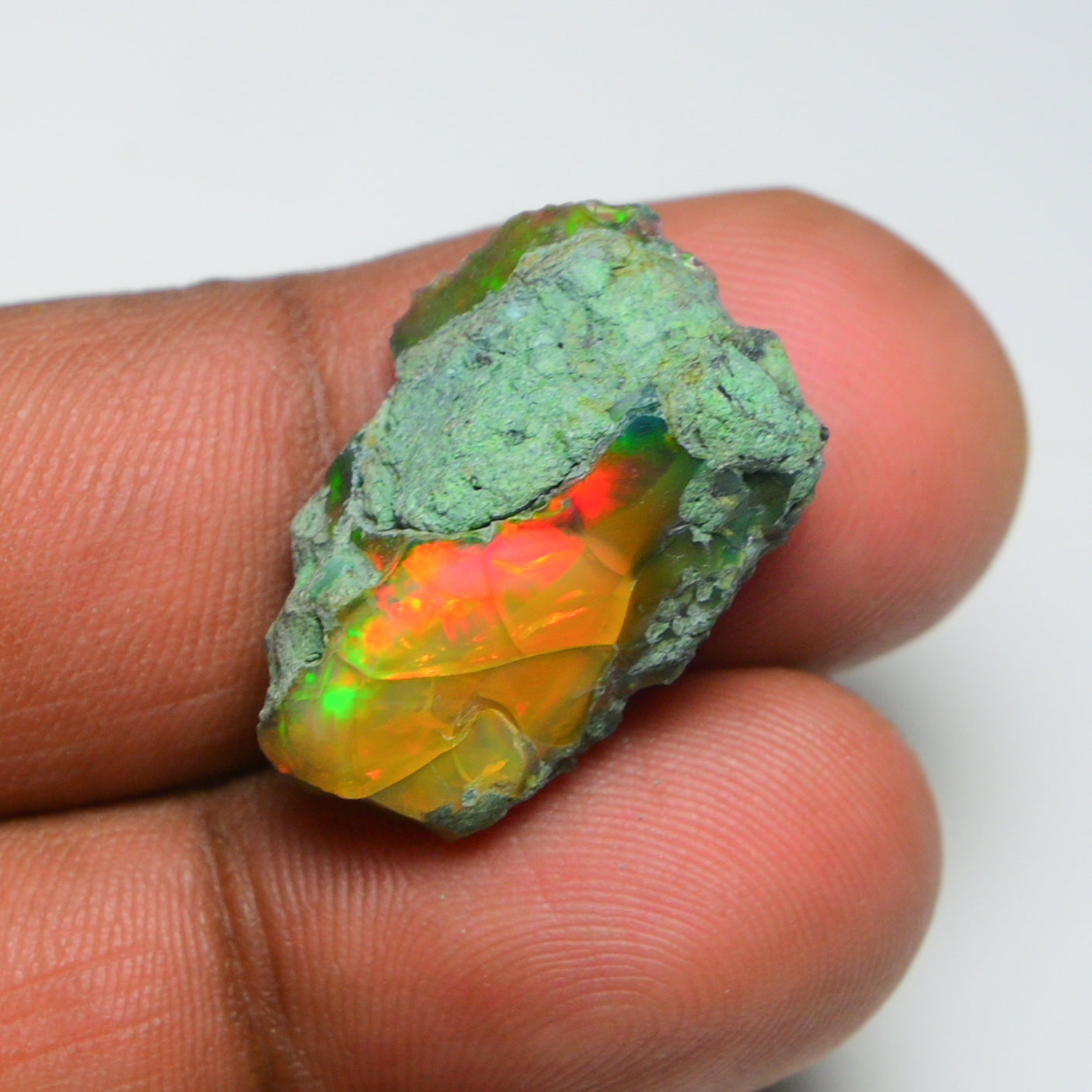 Black Opal 13.85 Carats | Natural Black Ethiopian Opal Rough - Ready for Cutting & Jewelry