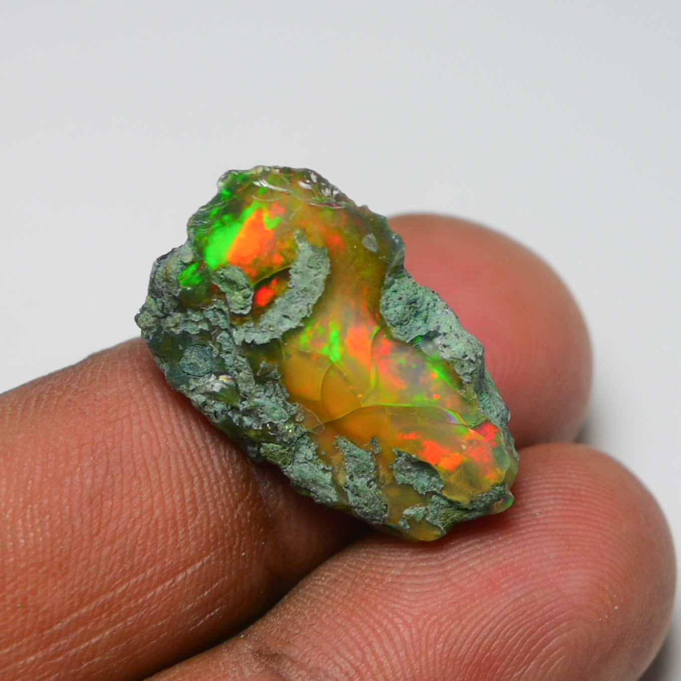 Black Opal 13.85 Carats | Natural Black Ethiopian Opal Rough - Ready for Cutting & Jewelry