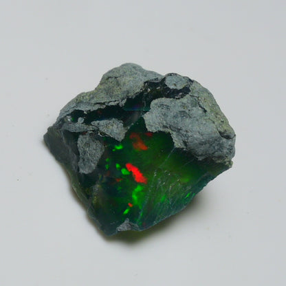 Black Opal 15.50 Carats | Natural Black Ethiopian Opal Rough - Ready for Cutting & Jewelry