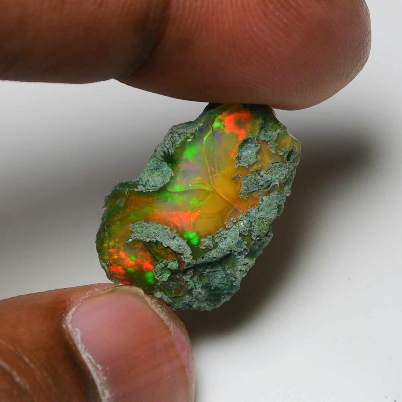 Black Opal 13.85 Carats | Natural Black Ethiopian Opal Rough - Ready for Cutting & Jewelry