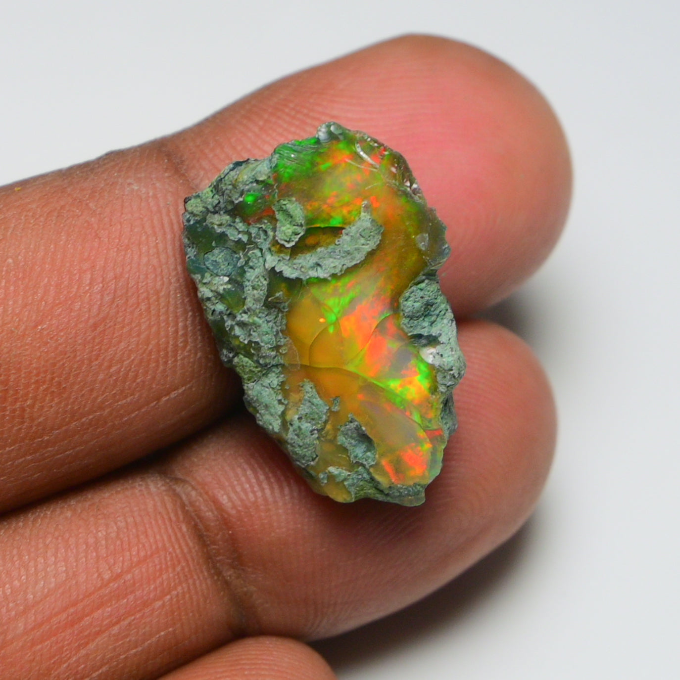 Black Opal 13.85 Carats | Natural Black Ethiopian Opal Rough - Ready for Cutting & Jewelry