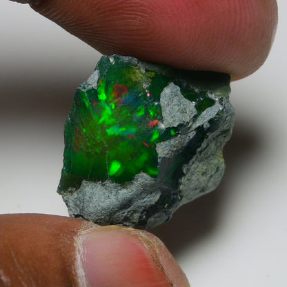 Black Opal 15.50 Carats | Natural Black Ethiopian Opal Rough - Ready for Cutting & Jewelry