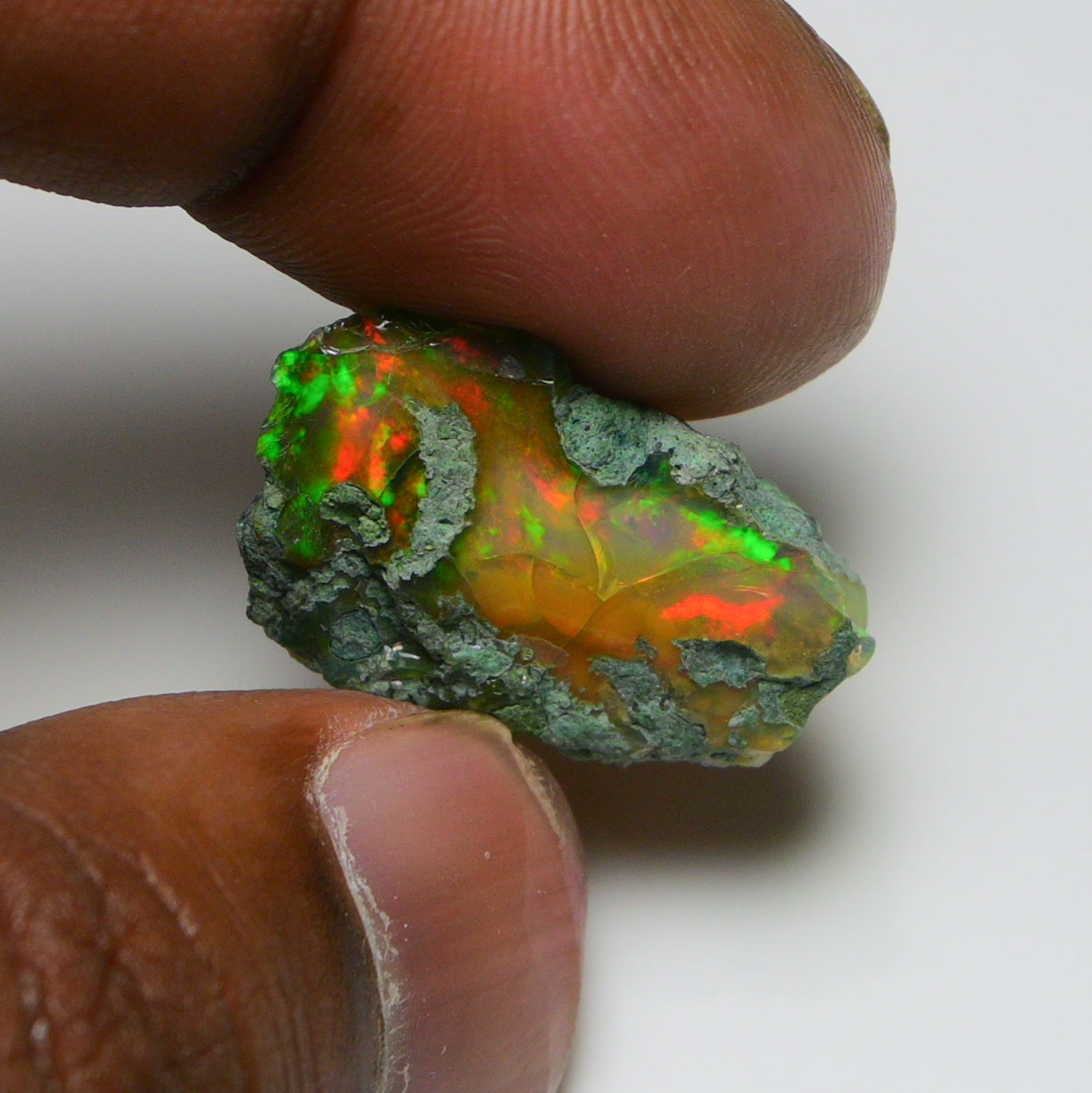 Black Opal 13.85 Carats | Natural Black Ethiopian Opal Rough - Ready for Cutting & Jewelry