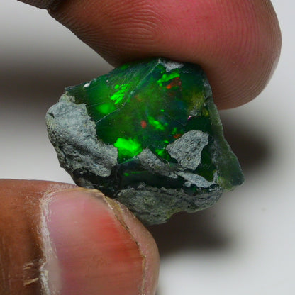 Black Opal 15.50 Carats | Natural Black Ethiopian Opal Rough - Ready for Cutting & Jewelry