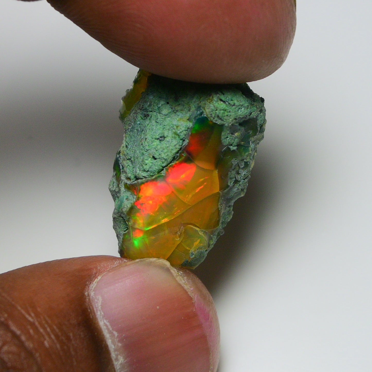 Black Opal 13.85 Carats | Natural Black Ethiopian Opal Rough - Ready for Cutting & Jewelry