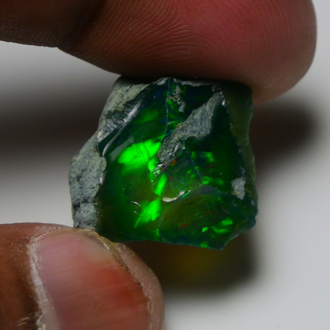Black Opal 15.50 Carats | Natural Black Ethiopian Opal Rough - Ready for Cutting & Jewelry