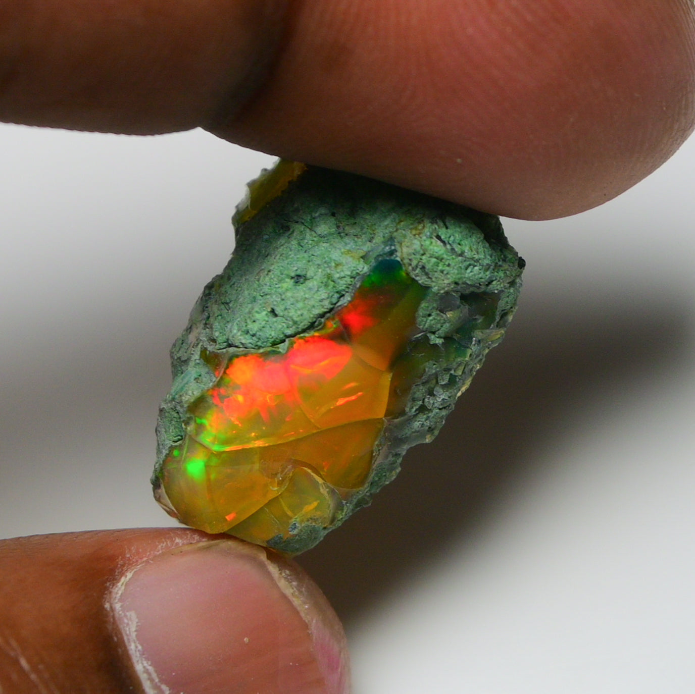 Black Opal 13.85 Carats | Natural Black Ethiopian Opal Rough - Ready for Cutting & Jewelry