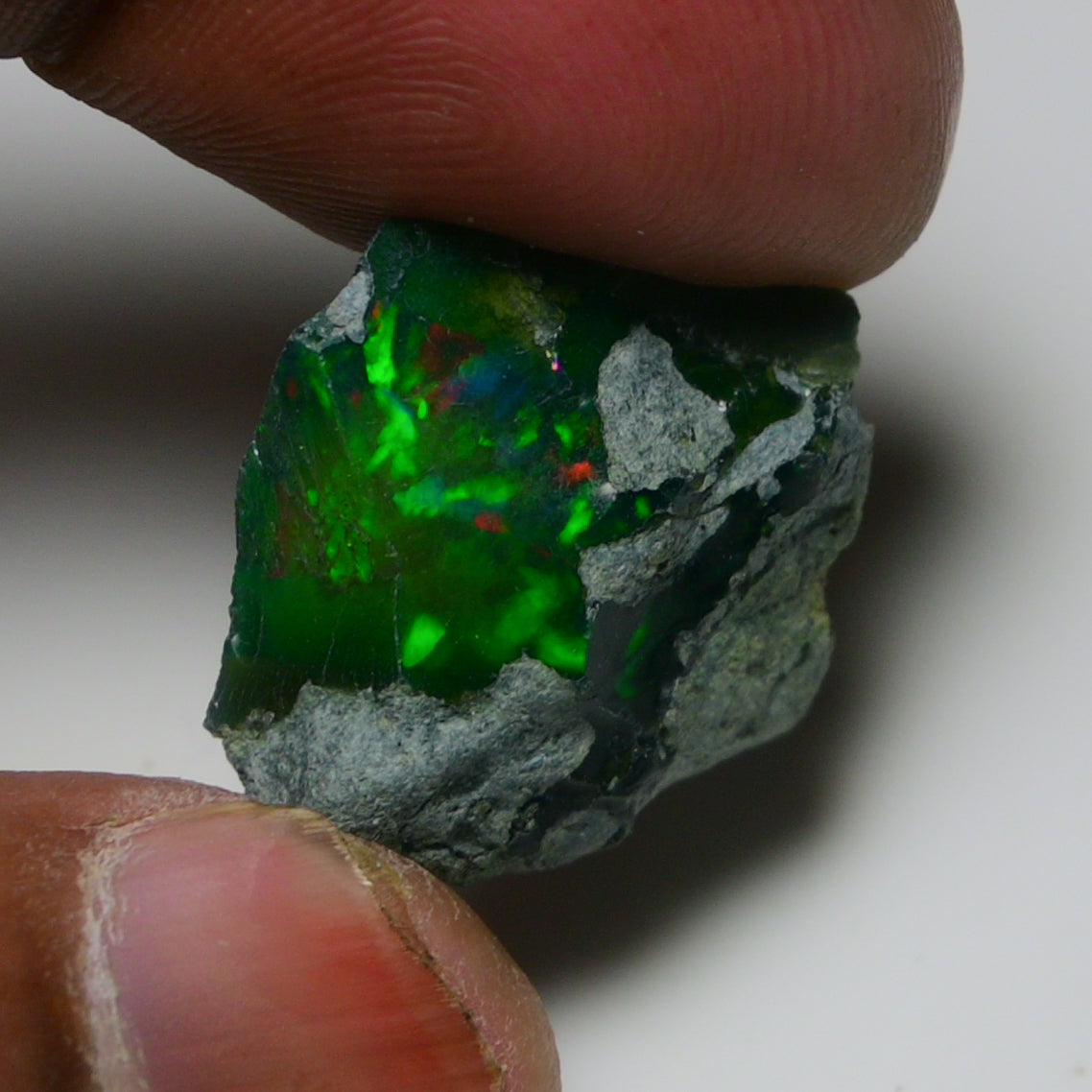 Black Opal 15.50 Carats | Natural Black Ethiopian Opal Rough - Ready for Cutting & Jewelry
