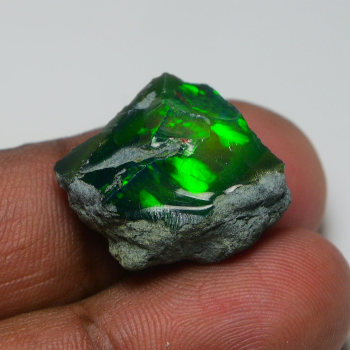 Black Opal 15.50 Carats | Natural Black Ethiopian Opal Rough - Ready for Cutting & Jewelry